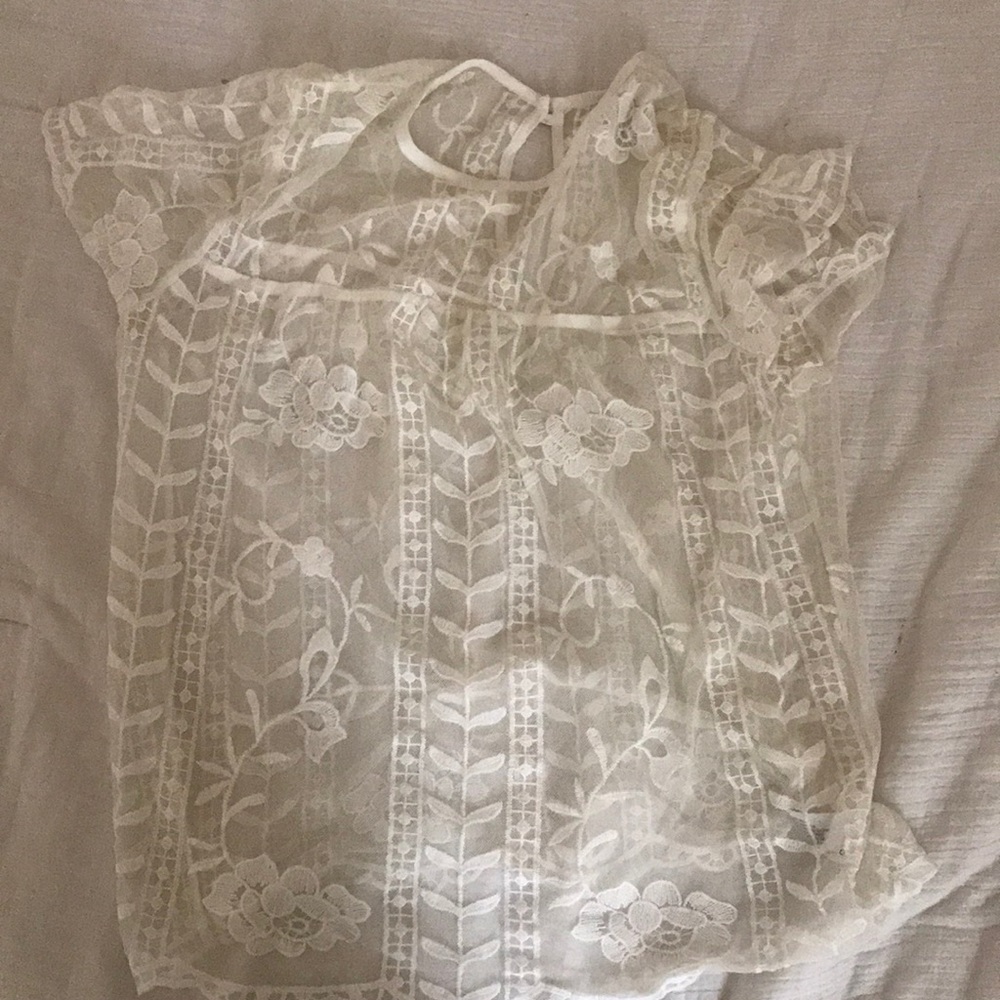 White lace dress shirt